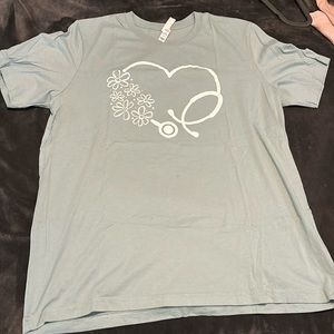 Nursing Tee- Stethoscope with flowers